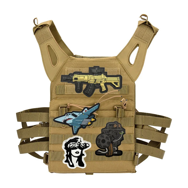 New Rubber Patch, Fighter, Helicopter, Q Edition Series, Carbine, Assault Gun, M416, AK105, Batre, QBZ19, SR25, Backpack Sticker