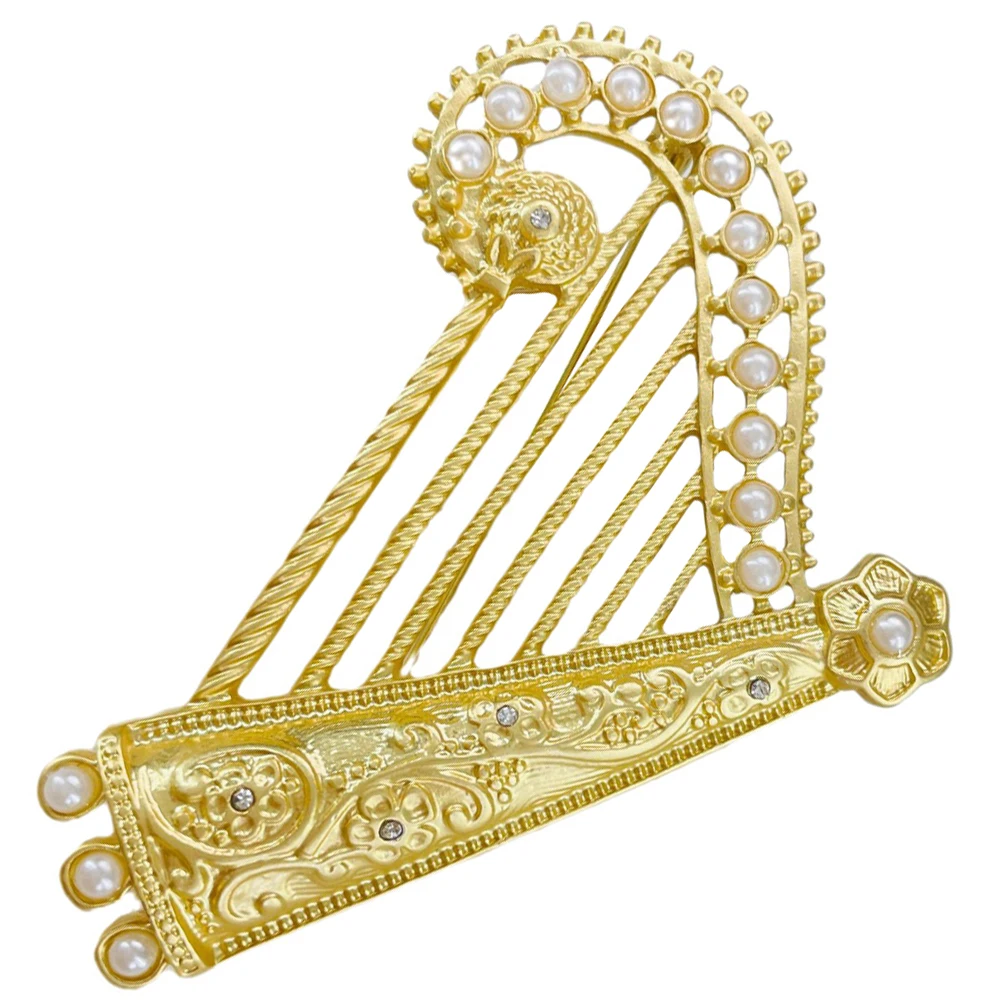 

Harp Brooch Pin Lapel Pins Women Musical Brooches Fashion Suit Vintage Badge Miss