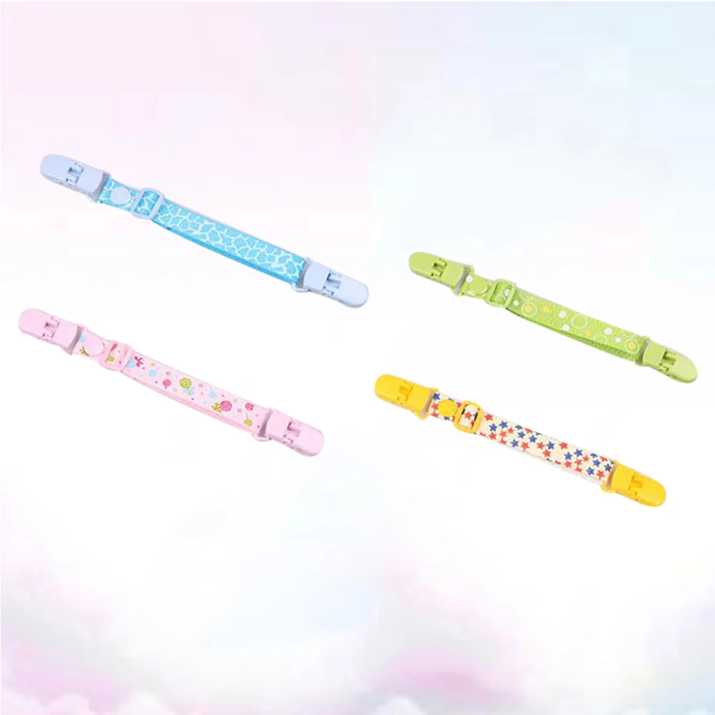 4 قطع مشبك مريلة للأطفال قابل للتعديل، مادة ألياف بوليستر متينة، تصميم عملي، خفيف الوزن ومحمول للأطفال