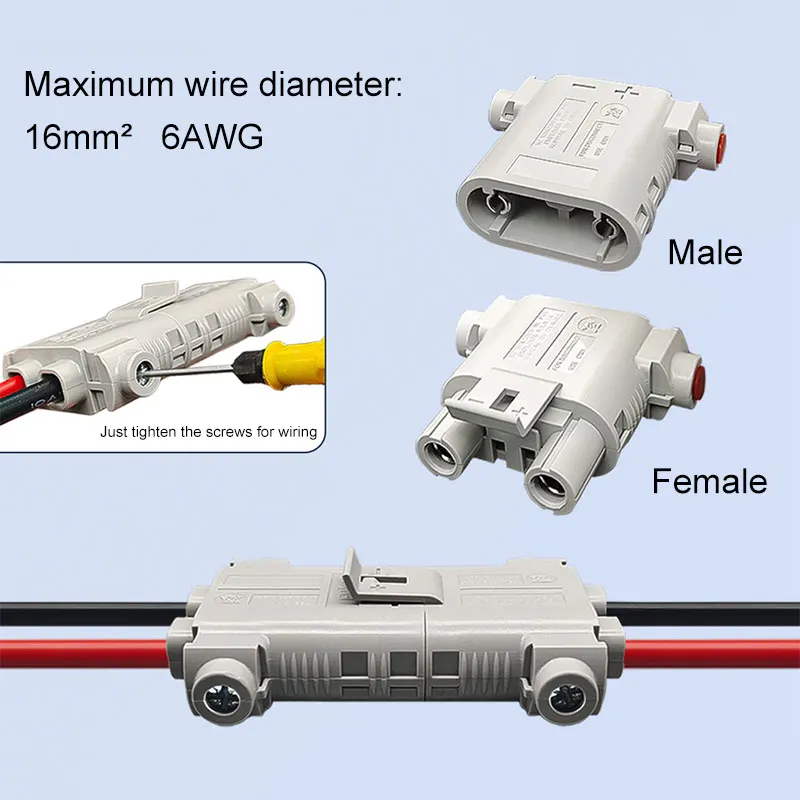 100A Male Female Connector for Parking Air Conditioning Waterproof High Current Truck Anti Detachment Charging Power Head Plug