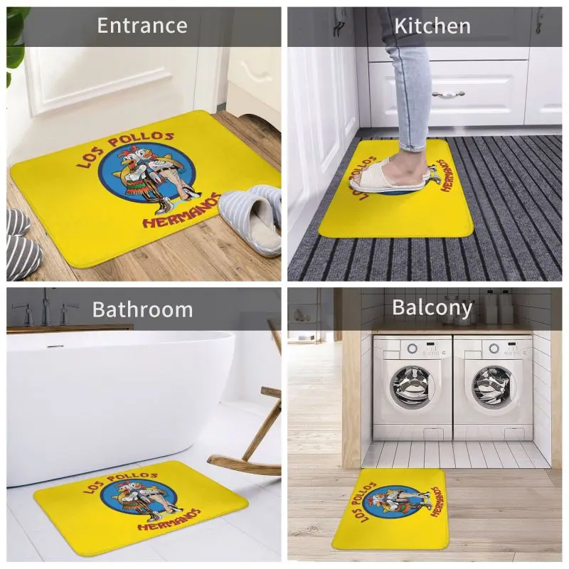 Chicken Brothers Los Pollos Hermanos Front Door Mat Anti-Slip Quick Dry Breaking Bad Doormat Kitchen Bedroom Entrance Carpet Rug