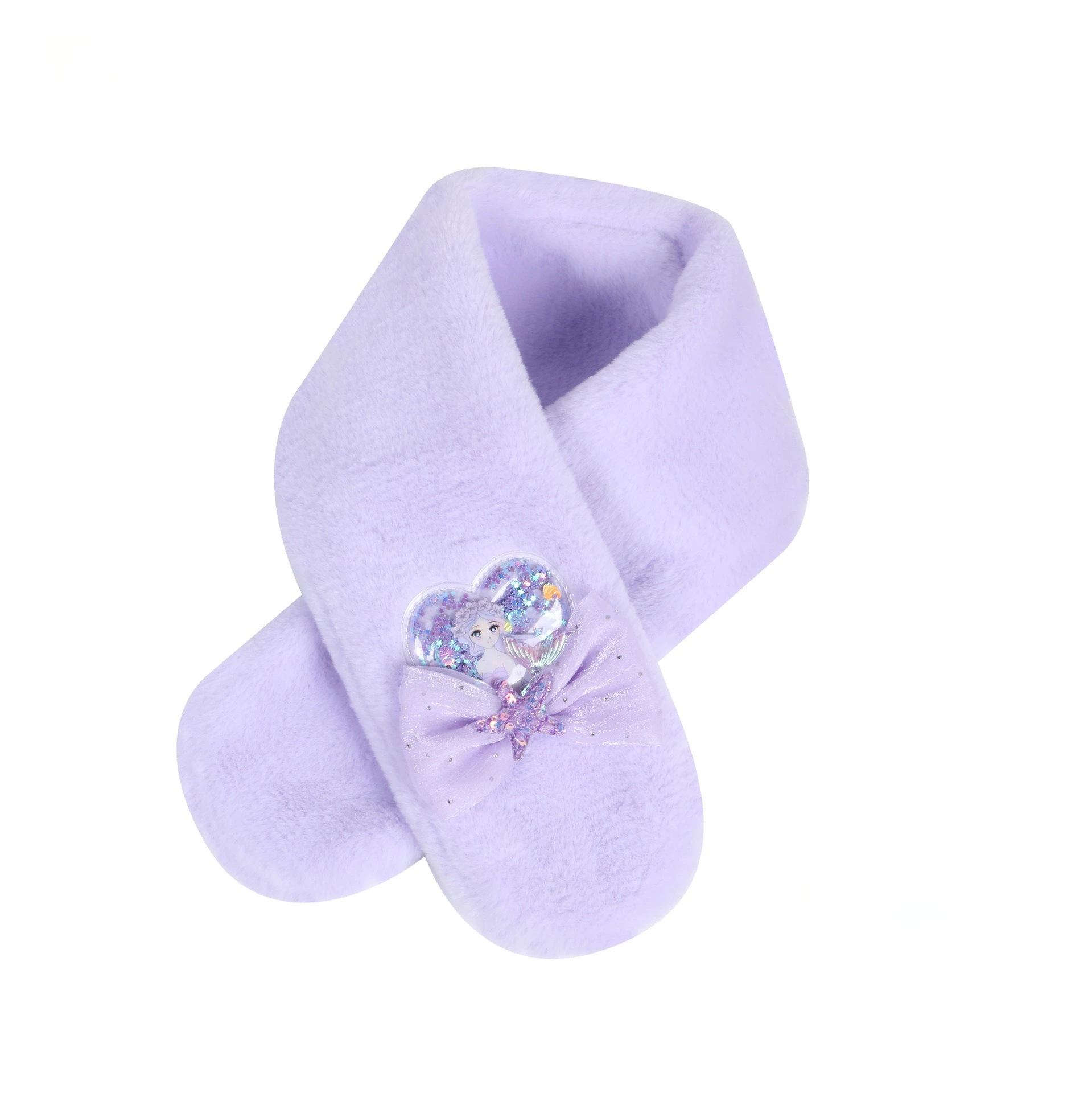 Miniso の新しいマーメイド子供用スカーフ暖かいスカーフ女の子のための冬の女の子ぬいぐるみ厚み