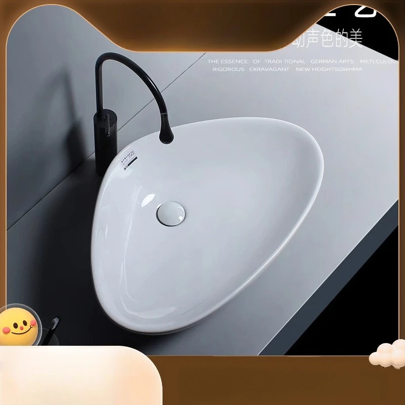 

Керамическая столешница, умывальник, креативный треугольник, бытовой одиночный умывальник для ванной комнаты, большая емкость, мытье