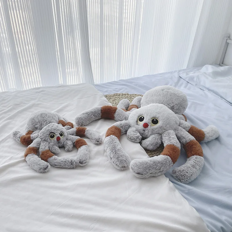 

Factory direct sale spider dolls, high-end gradient color bunny fur plush toys, dormitory prank dolls