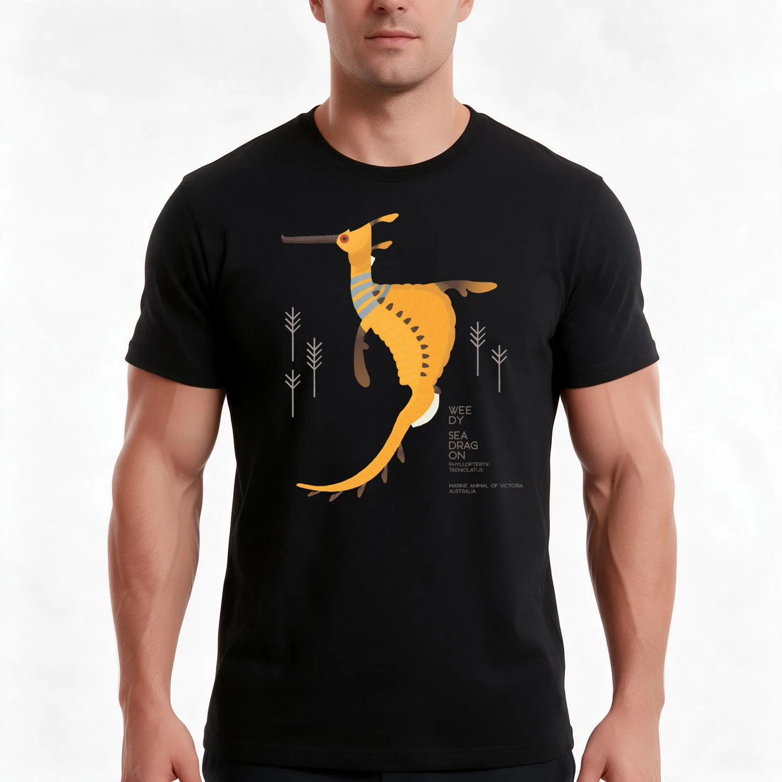 Weedy Seadragon, Marine Animal of Victoria, Australia T-Shirt, Summer Casual Cotton Tee, Oversized Streetwear Tops, 100% Cotton