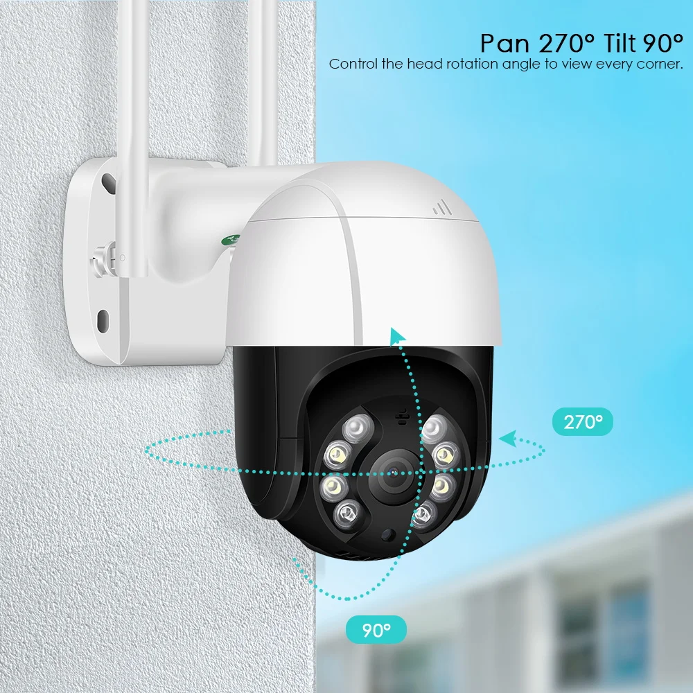 Cámara de seguridad IP 4K de 8MP, 1080P, 4MP, WiFi, inalámbrica, seguimiento de movimiento automático, visión nocturna a Color, cámara domo PTZ de velocidad para exteriores