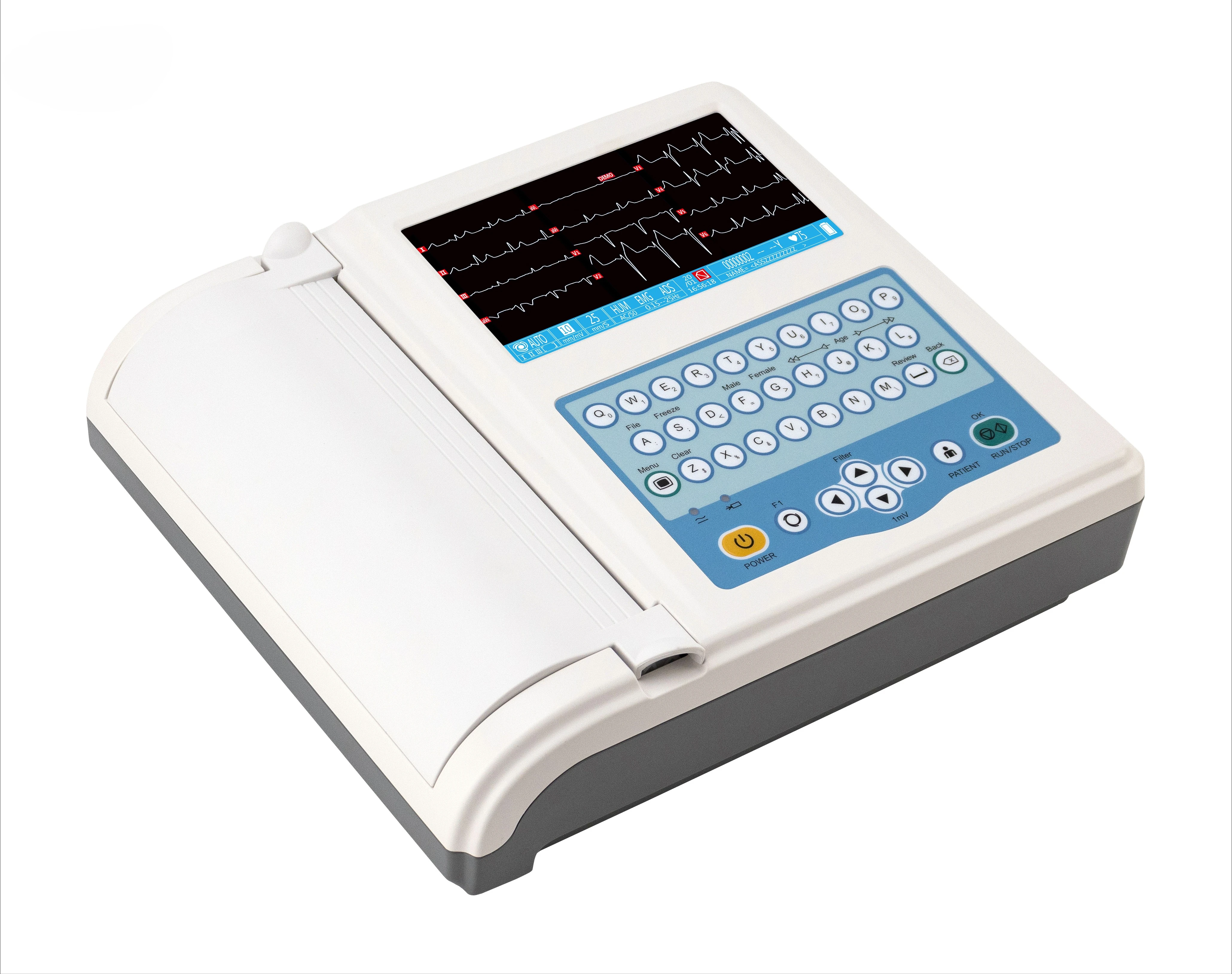 Color LCD To Display Clinical Examination Aids Refine Medical RF-ECG-5512B Twelve-Channel 7 Inch
