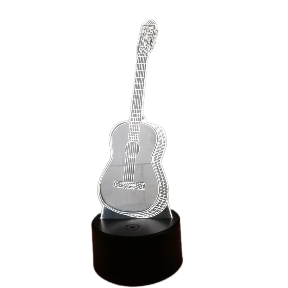 

3D LED Illusion Night Light USB Powered Touch Table Desk Lamp Multicolor Guitar Bedroom Visual Lighting Illusion Night Light