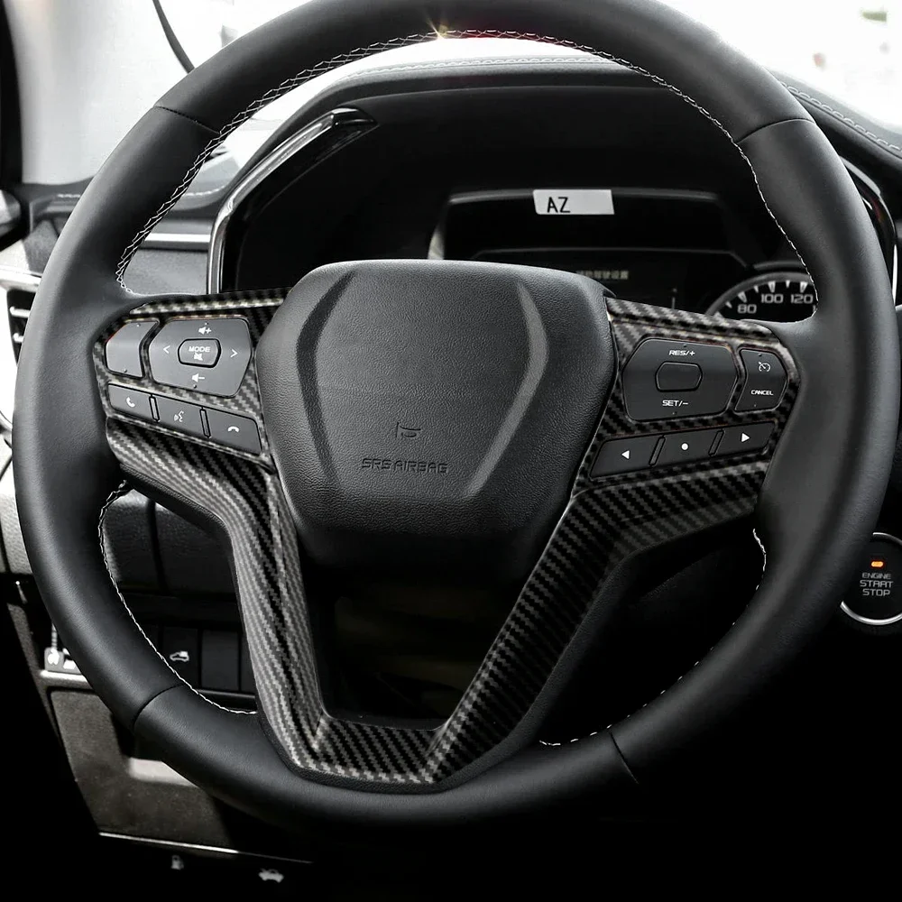 Carbon Fiber Steering Wheel Panel Cover Trim for Isuzu D-Max Dmax 2021 2022 2023 2024 Car Sticker Accessories