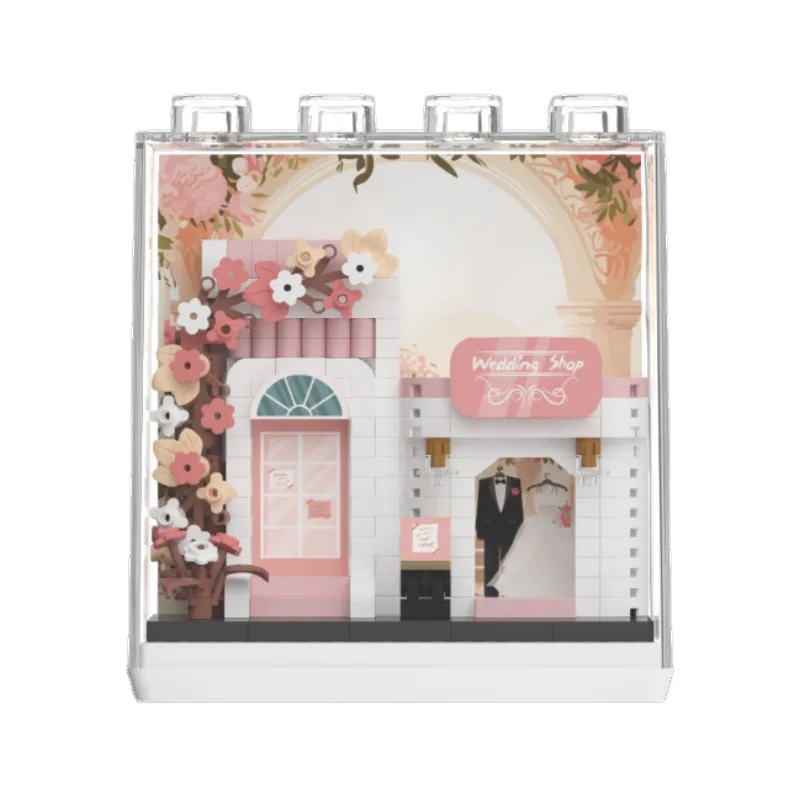 

Creative Building Blocks Set Adults Coffee Shop Toy Constructor Flowers Mini Block Children Construction Set Toy Girl Kids Gifts