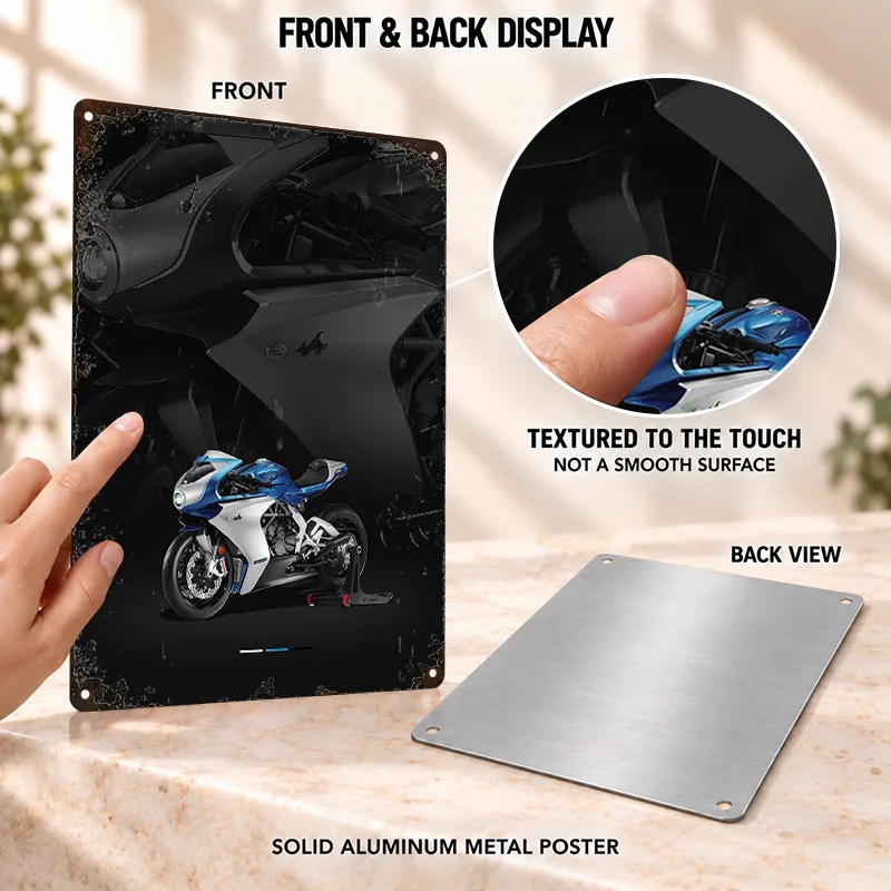 MV Agusta Printed Posters Bold Decorative Graphic Collector Room Wall Art Customized Aluminum Metal Sign Housewarming Keepsake