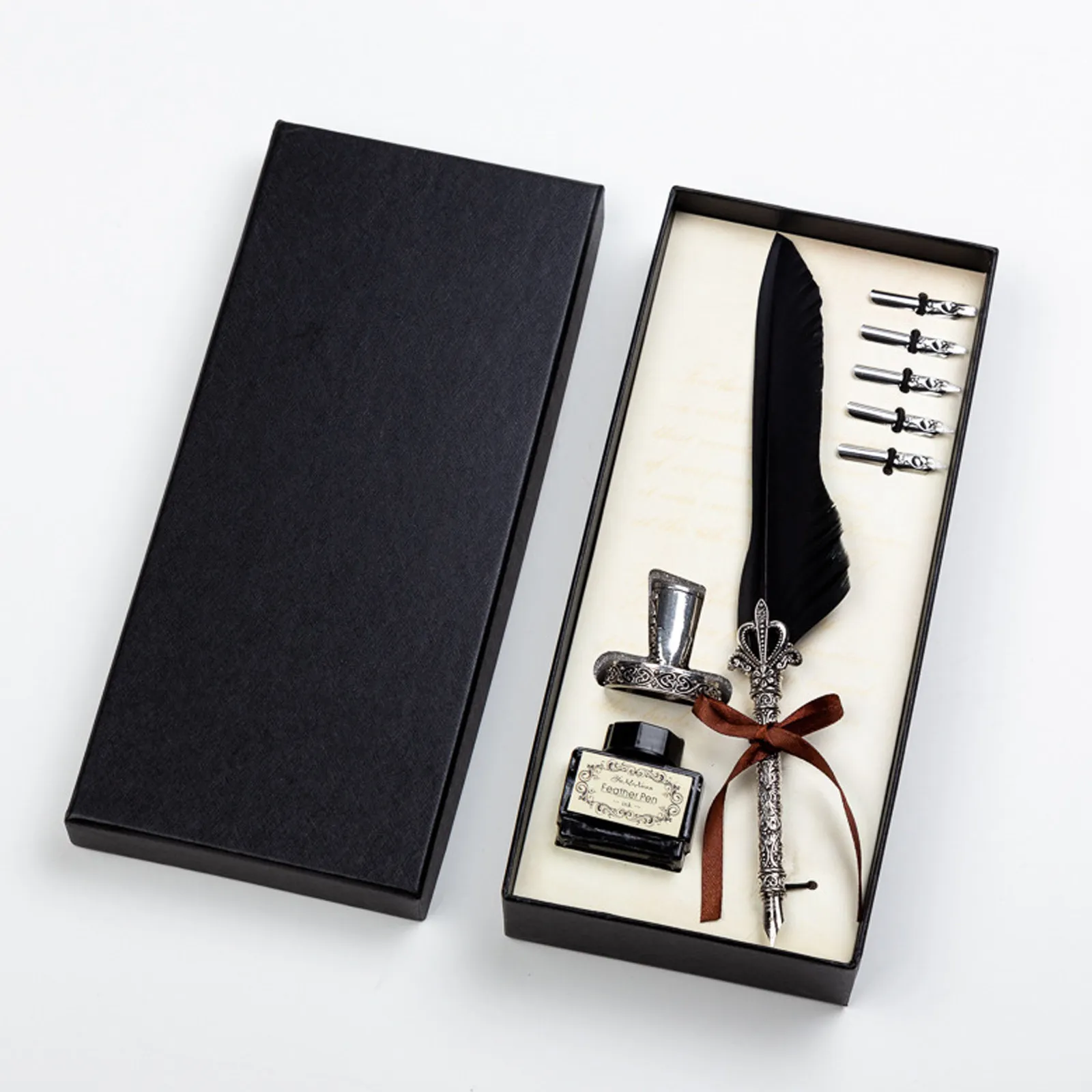 

1Set Wings Quill Pen Fine Craftsmanship Lightweight Calligraphy Tool for Writing Signing Office Decorative Use Smooth