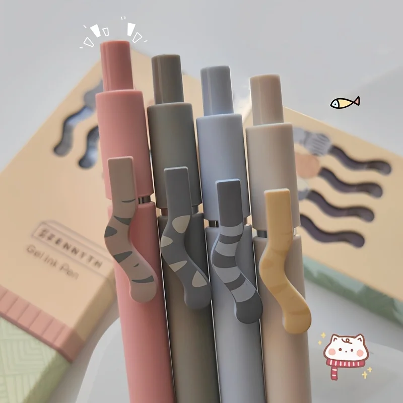 

2-Pack of Randomly Colored Cat Tail Black Retractable Gel Pens, Cute Cat Tail Design, Smooth Writing, Quick-Drying, Anti-Fatigue, Black Bullet Tip Gel Pens