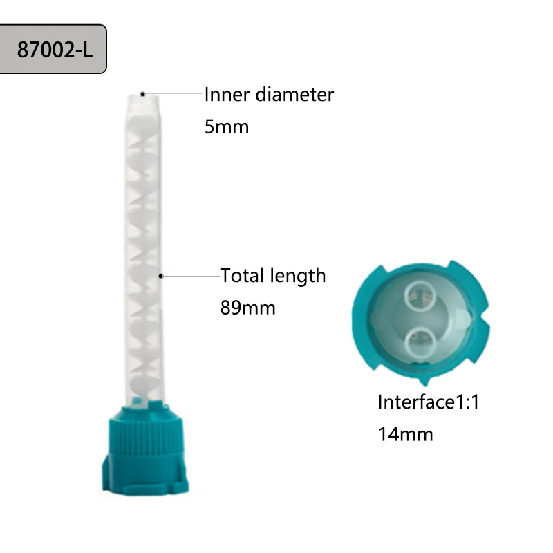 Dental Impression Mixing Tips Yellow 1:1 Intraoral Tip Disposable Silicone Rubber Mixing Head Mixing Tube Dentistry Materials