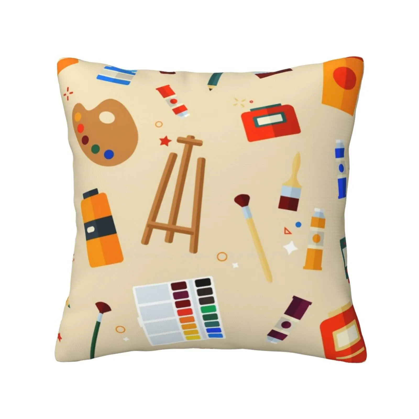 Tools And Materials For Creativity And Painting Seamless Pattern Home Sofa Car Waist Throw Pillowcase Seamless Pattern