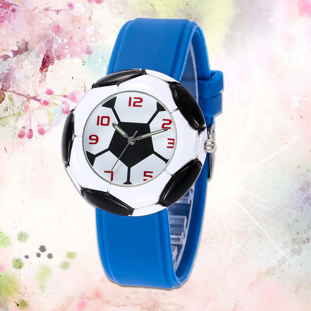 1Pcs Children Football Night Light Watch Quartz Silicon Wristband Comfortable Cartoon Design Birthday Gift Kids Cartoon Watch