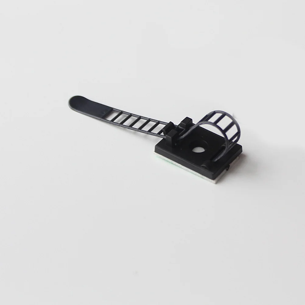 

200pcs Cable Ties Adhesive Wire Fixer Adjustable Cord Management Holder Self-Adhesive Cable Organizer Clamps Black