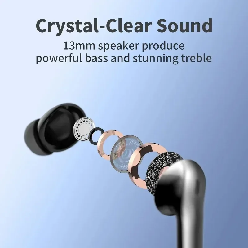 High Quality Earbuds Headphones 52 Hrs Playtime IPX7 Waterproof 4 Mic Call Noise Cancelling with LED Display Charging Case 2025