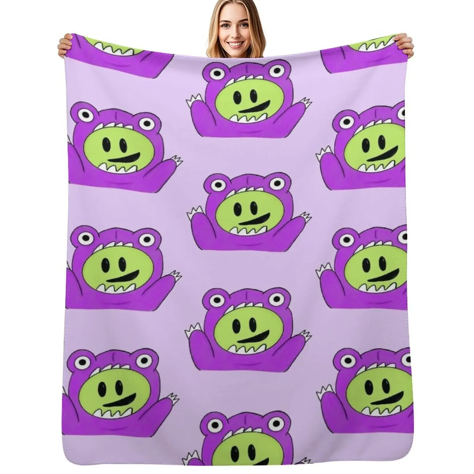 

Mona Monster! - Nanalan Throw Blanket blankets ands cosplay anime Bed Blanket