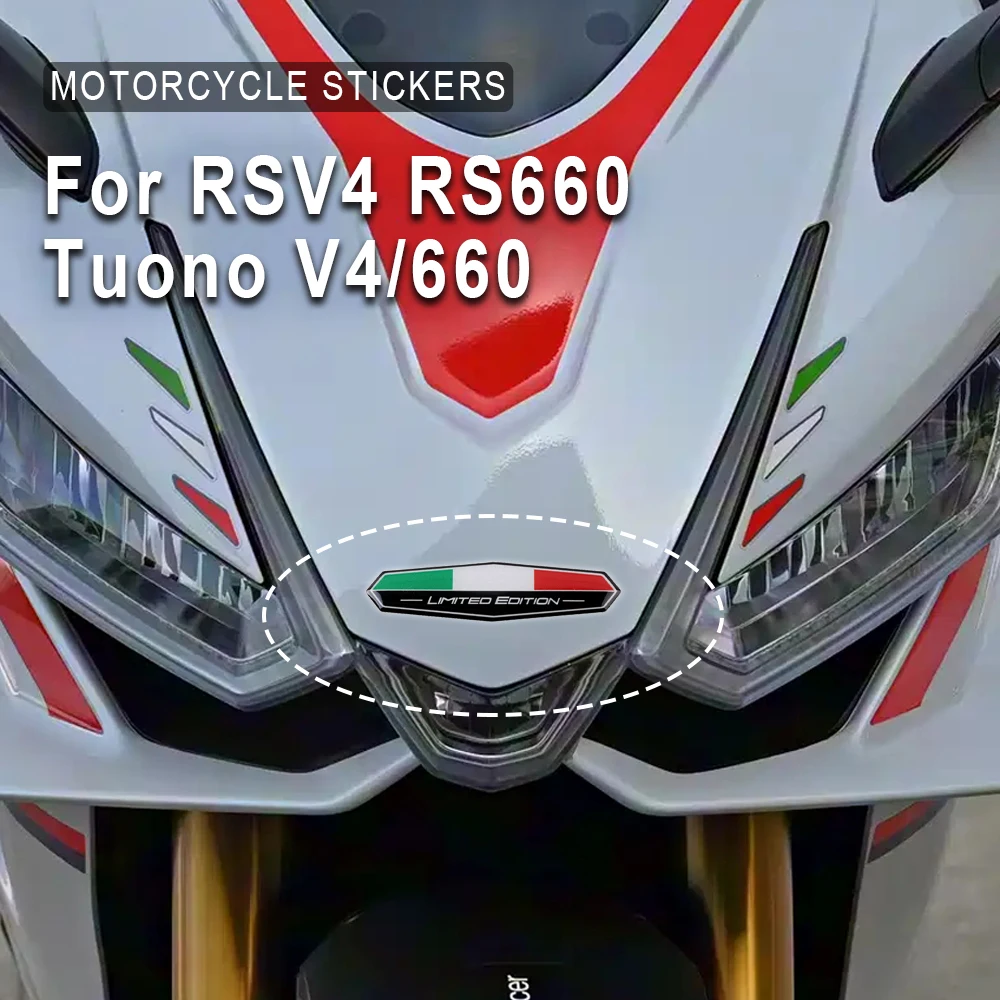 For Aprilia RSV4 RS660 RS 457 Tuono V4 660 SR GT 200 Fashion Italy Flag Emblem Decals 3D Resin Motorcycle Stickers Accessories
