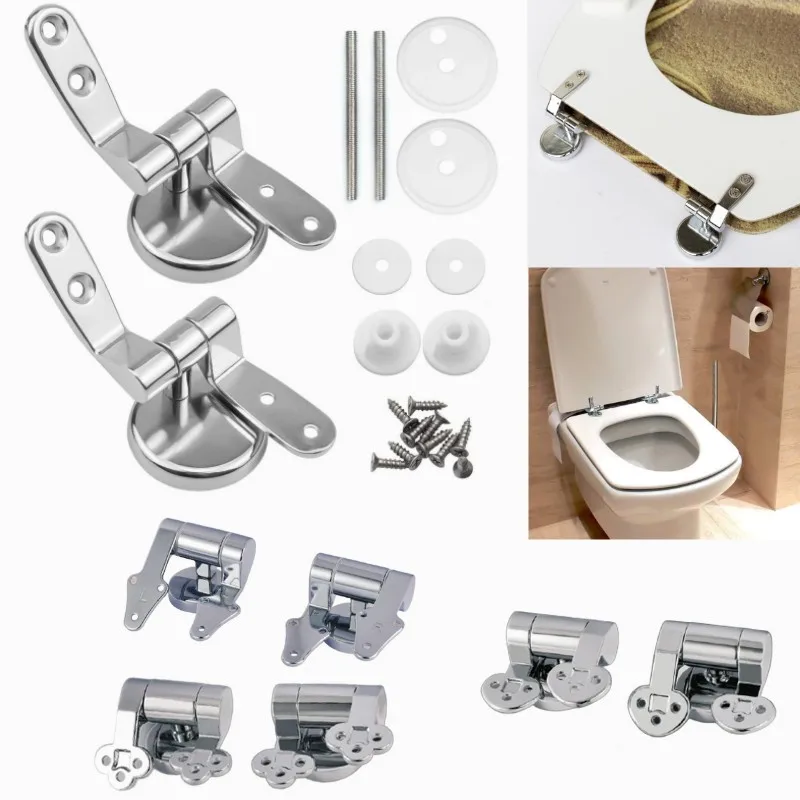 Stainless Steel Seat Hinge Flush Toilet Cover Mounting Connector Zinc Alloy Toilet Lid Gemel With Screw Replacement Fittings