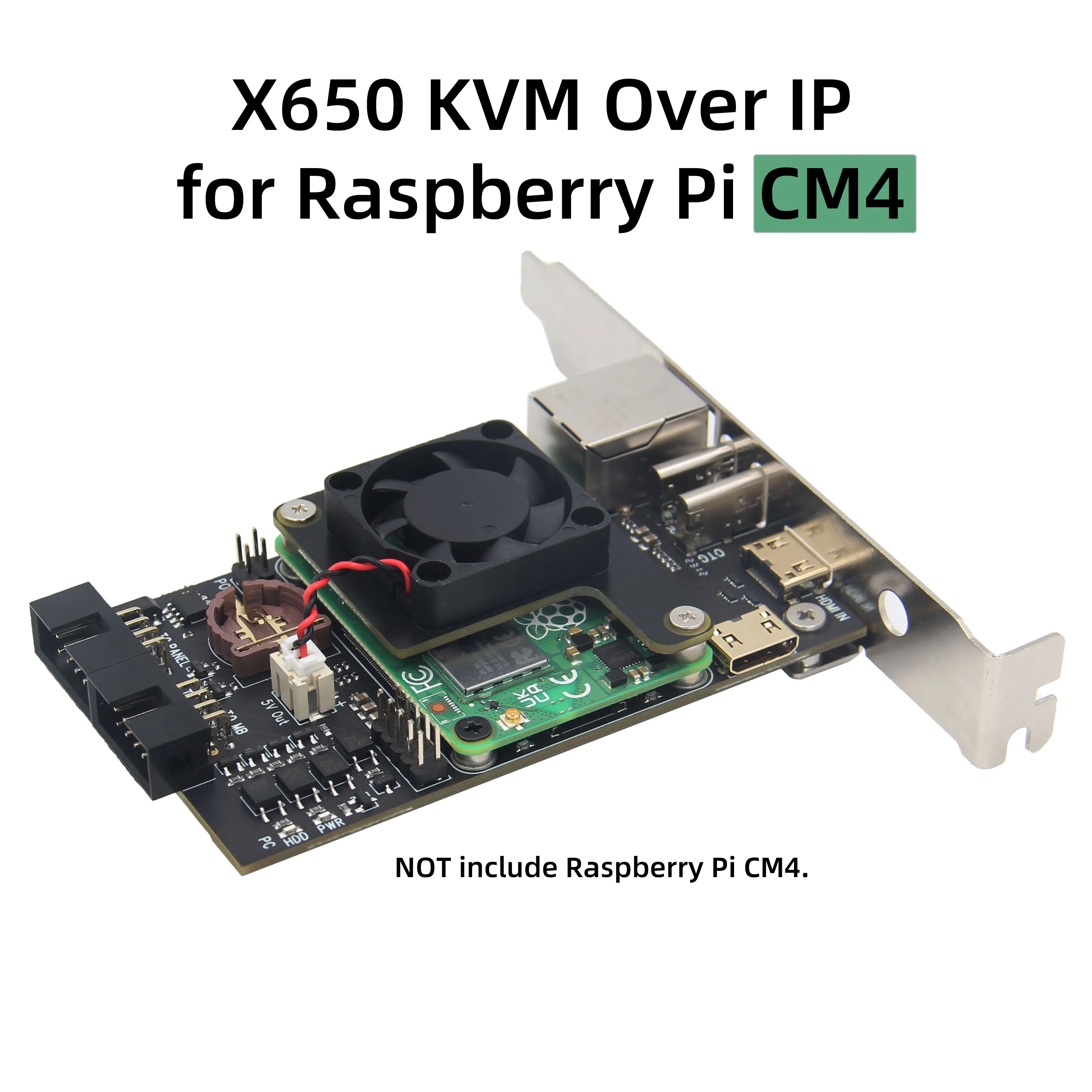 Geekworm X650 PCIe Version for Raspberry Pi CM4 KVM Over IP HDMI CSI