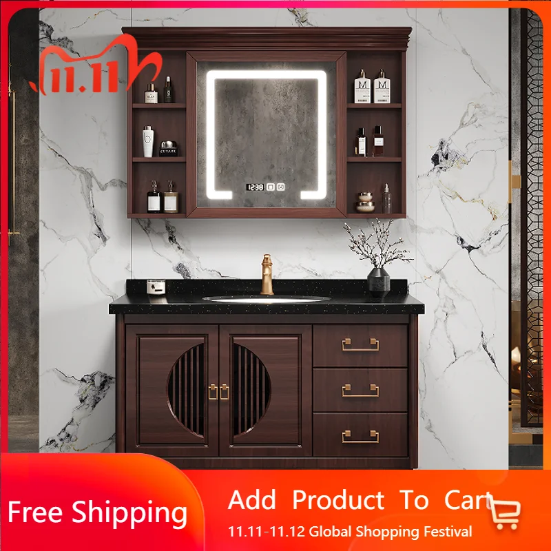 

Китайский дубовый рок, шкаф для ванной комнаты, туалетный столик, ящик для раковины, умный настенный органайзер, стеллажи для ванной комнаты, мебель Banyo Dolabi