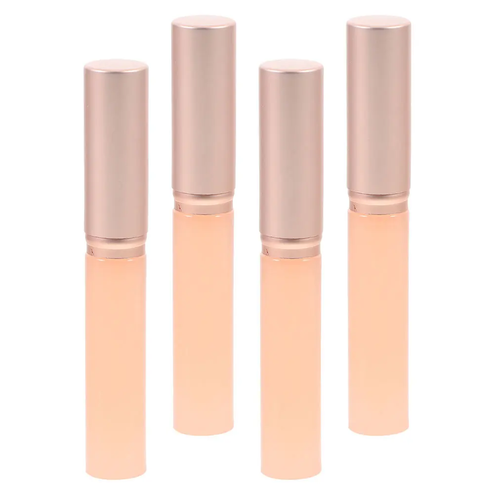 

4Pcs Silicone Lip Brush with Cap Round Head Precision Lip Makeup Tool for Lipstick Balm Mud on-The-Go Application