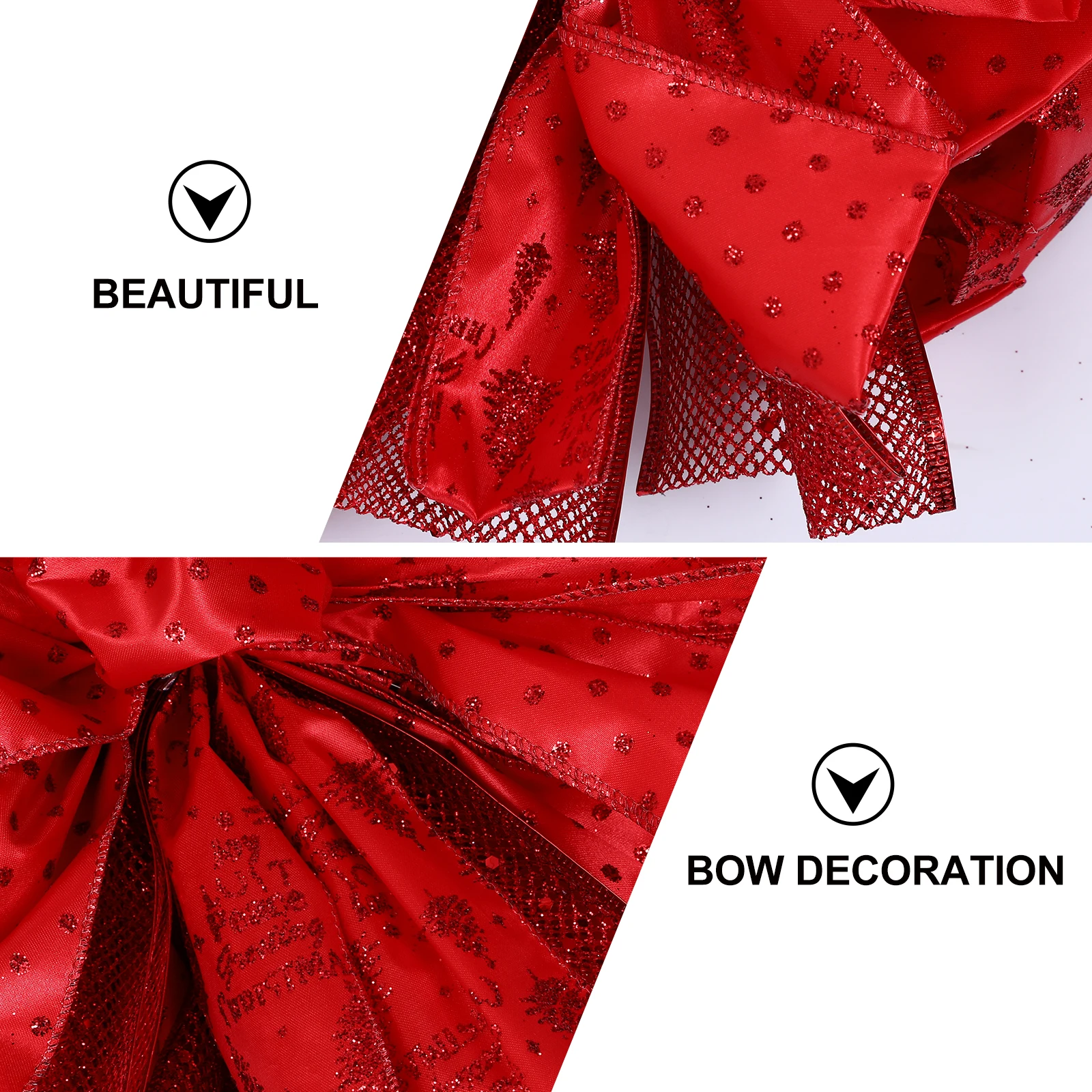 

Christmas Tree Top Bow Treetop Decor Topper Bowknot Jacket Decoration Polyester Store