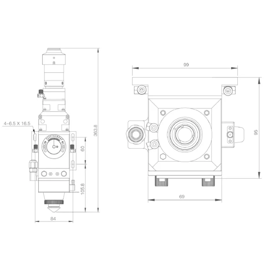 KC15A رأس القطع بالليزر الألياف 2kw رأس القطع اليدوي قطع المعادن CL100 FL125/F150/F190 واجهة QBH