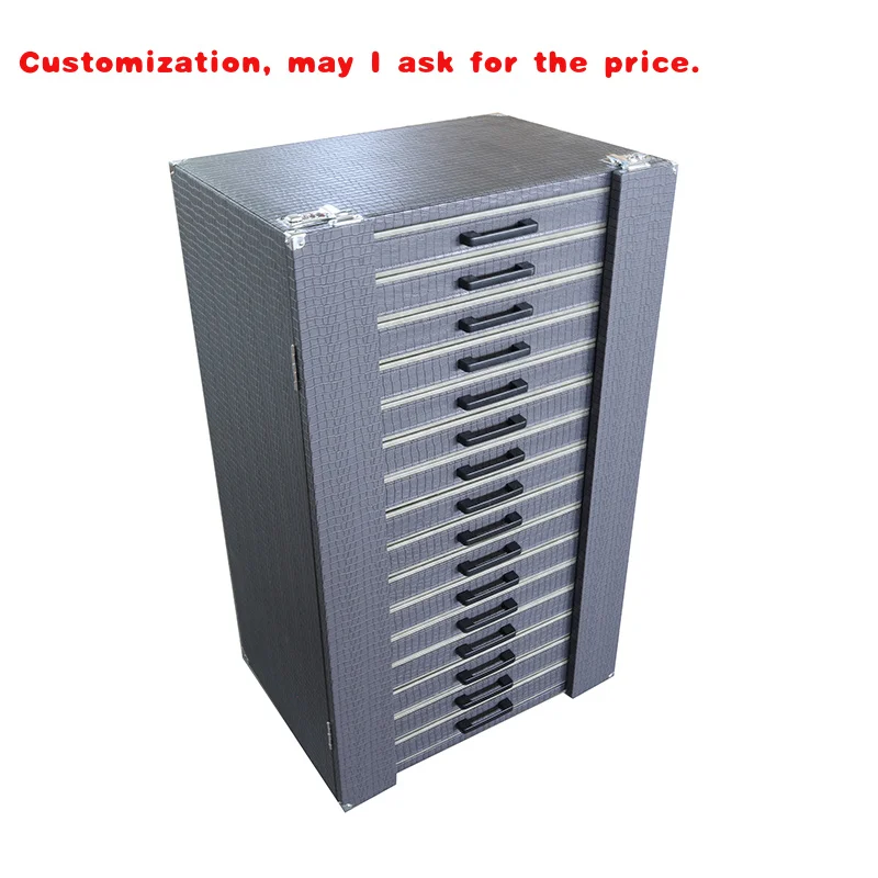 Custom.288 فتحات سعر المصنع معرض عرض خزانة النظارات الشمسية مع عجلة عربة نظارات المحمولة حقيبة تخزين سوداء