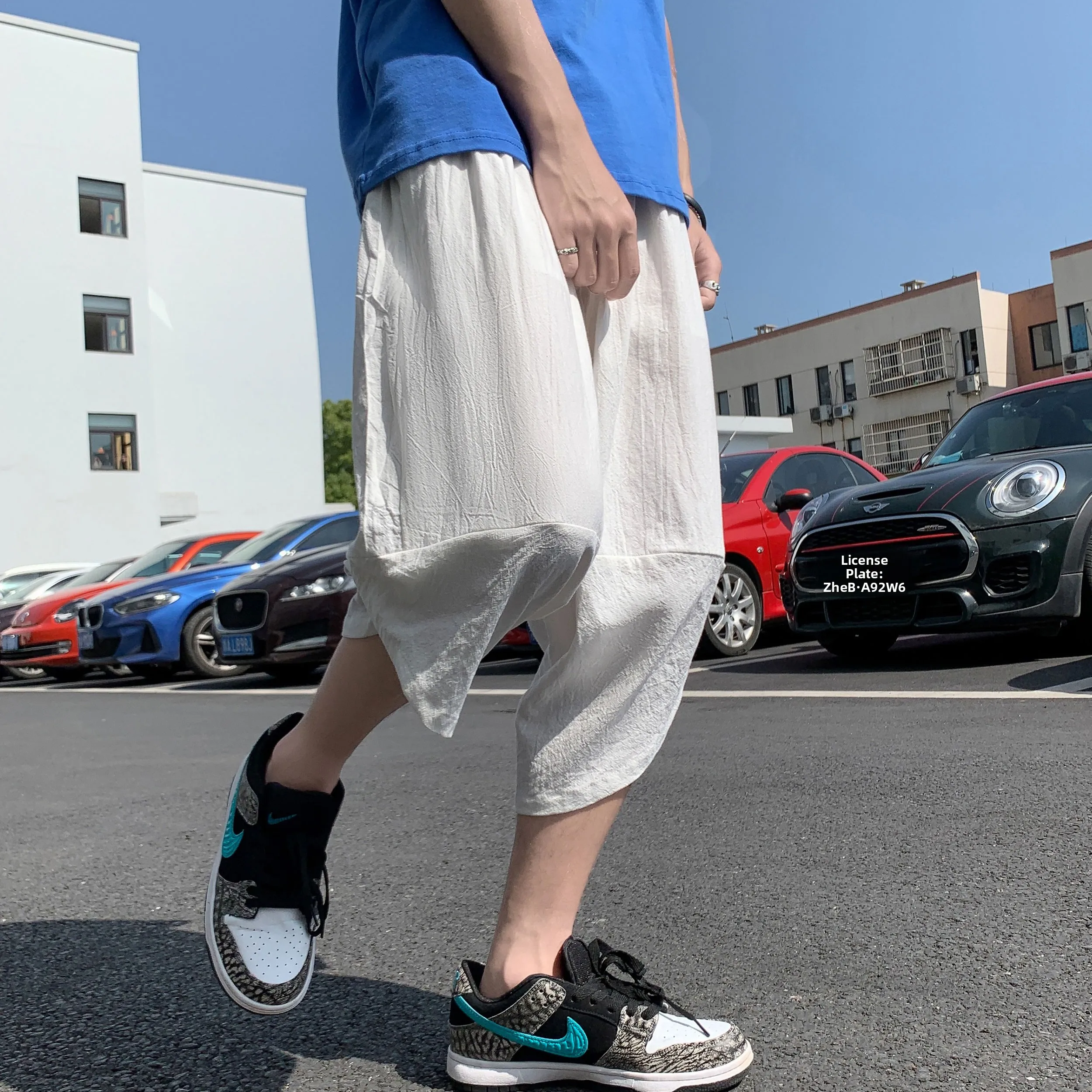 

Casual Cotton Low Crotch Wide Leg Pants Men Women Loose Comfortable Straight Leg Eighteen Pants Youth Vitali Sle