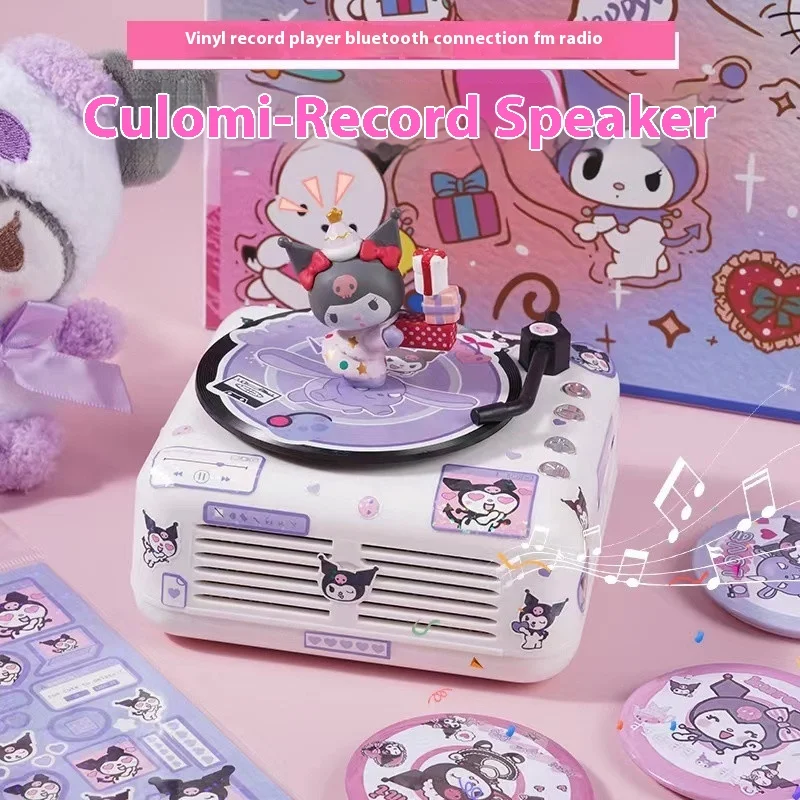 M9 Hellokitty Kuromi Melody Bluetooth Sound System Record Player Small Niche Cute Speaker High Face Value Birthday Gift Girls