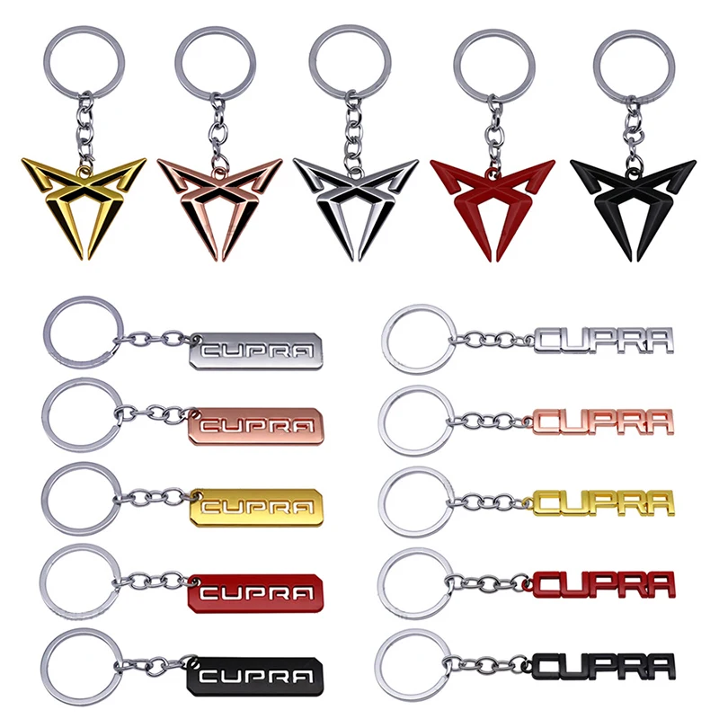 3D Metal Car Key Ring V Shape Badge Car Key Chain for Cupra Keychain Ateca Leon Altea Cupra Arona Car Styling Auto Accessories