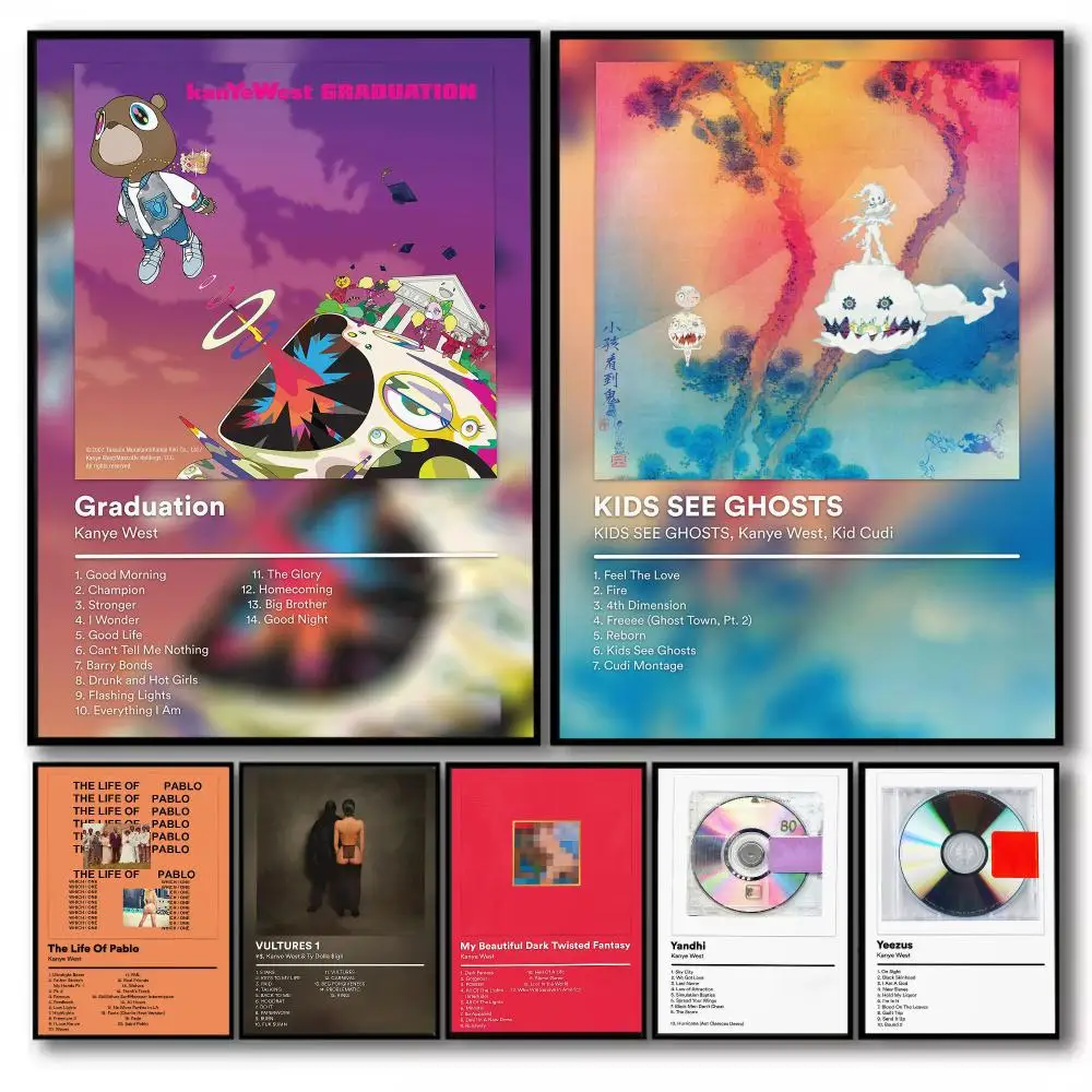 Hip Hop Icon K-Kanye West Poster PP Wall Decor Posters Celebrity Music Art Prints Bedroom Office Gift