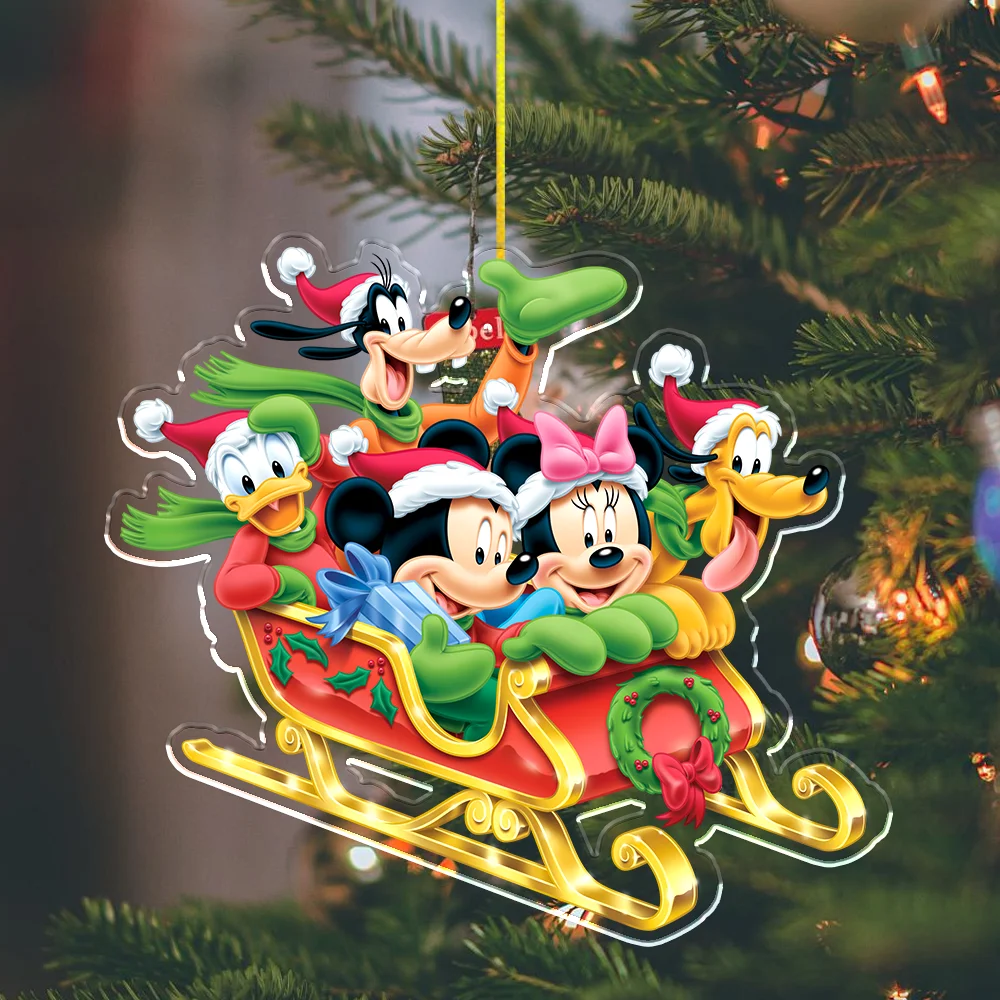 Mickey Minnie Mouse Disney Acrylic Christmas Tree Pendant Ornaments for Holiday & Home Winter Party Decor Holiday Decorations