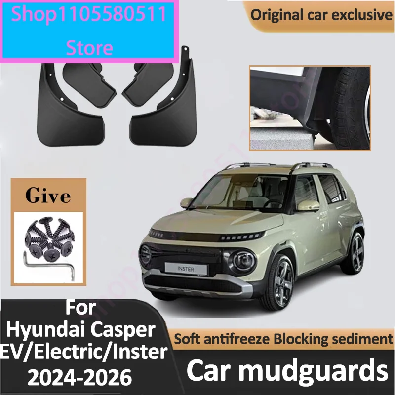 Guardabarros para Hyundai CASPER EV 2024, Casper Electric Inster 2025 2026, Cubiertas para Ruedas, Protectores Contra Salpicaduras, Accesorios