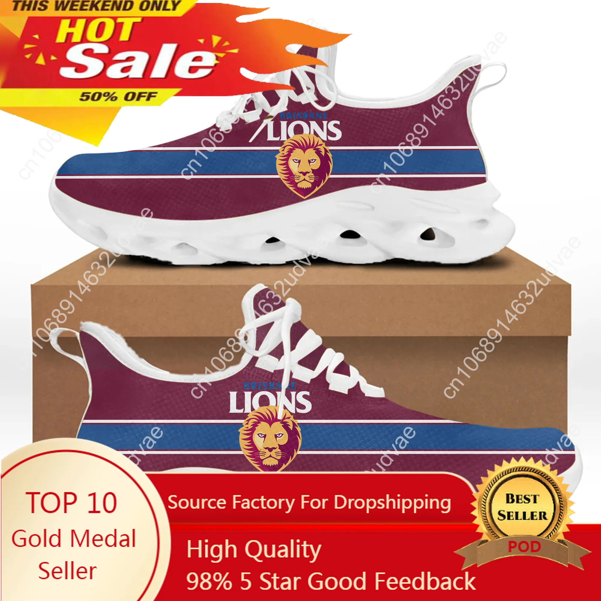 

Brisbane Lions Australian Football Flats Sneakers Mens Womens Sports Running Shoes High Quality DIY Sneaker Customization Shoe