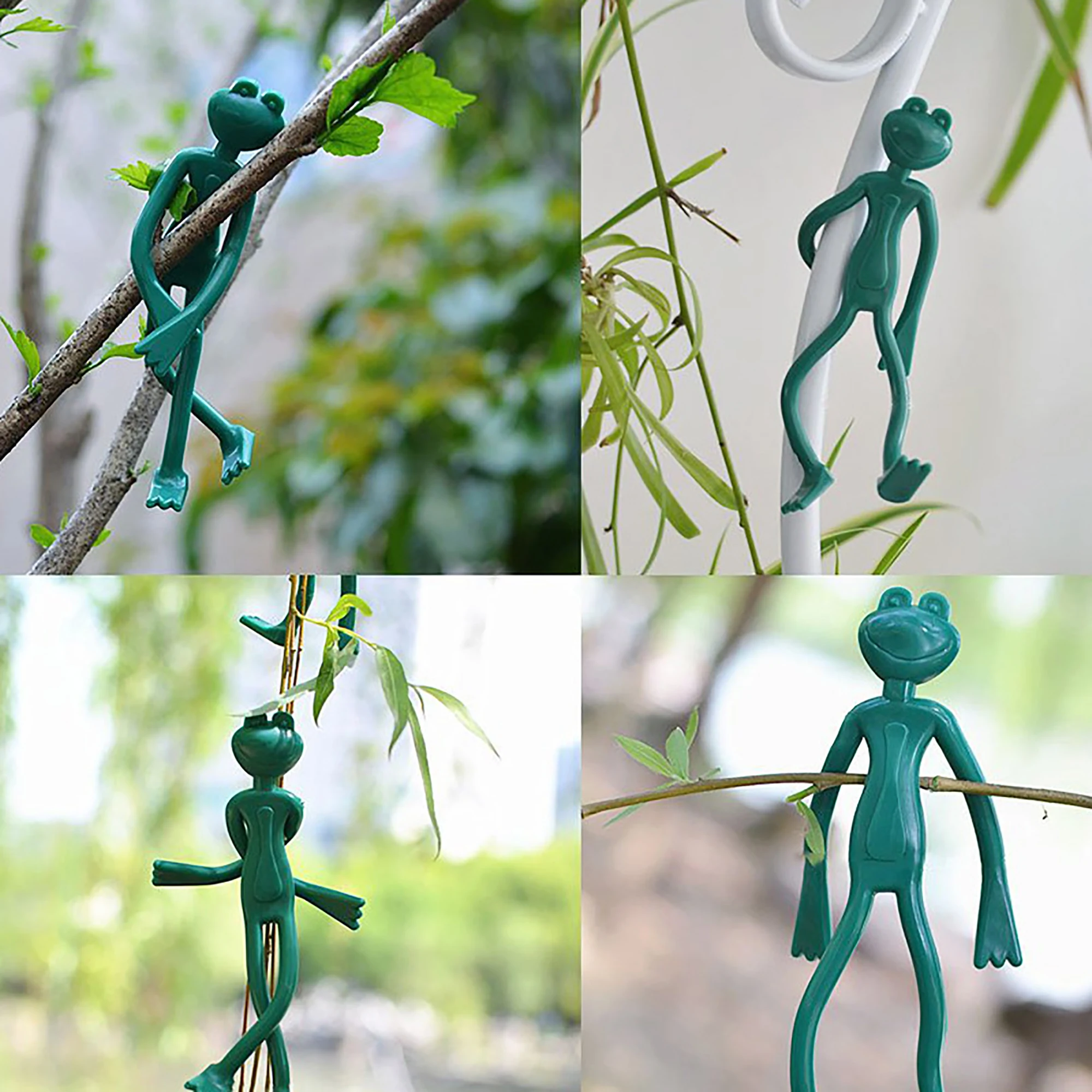 

Frog Garden Plant Ties Weather-Resistant Plant Twist Clips Ties Branch Strap Bendable Reusable Wire Clips Gardening Decoration