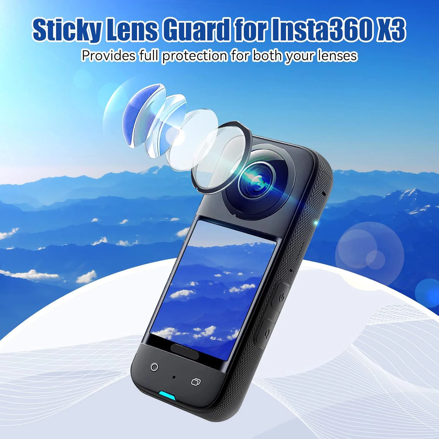 6IN1 Full Cover Films for Insta360 X3 Camera Protectors Tempered Glass Anti-scratch Screen Protectors for Insta360 X3 Accessory