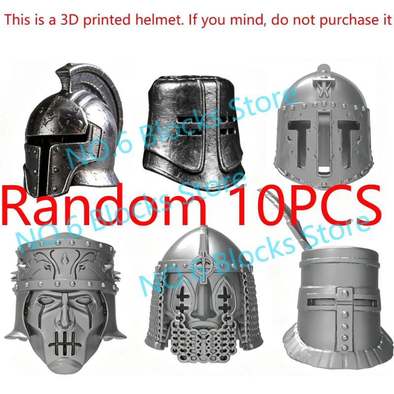 MOC Medieval Accessories Building Blocks Character Parts Soldier Knight Spear Axe Swords Helmet Cloak Bow Armor Bricks Toys S10