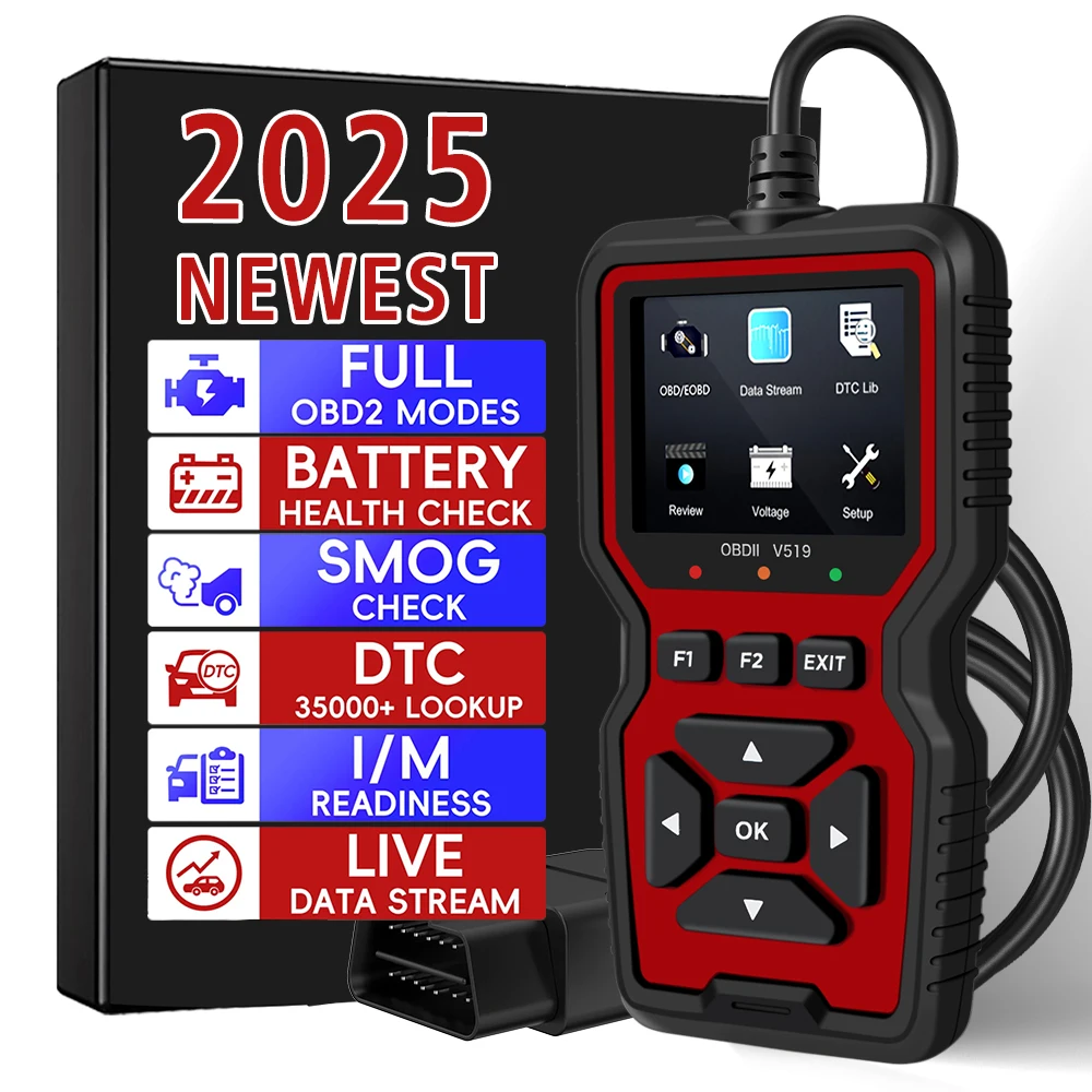 OBD2 Scanner Code Reader Automotive Fault Diagnosis Instrument Engine Fault Reading Data V519 Elm327 Battery Voltage Detection