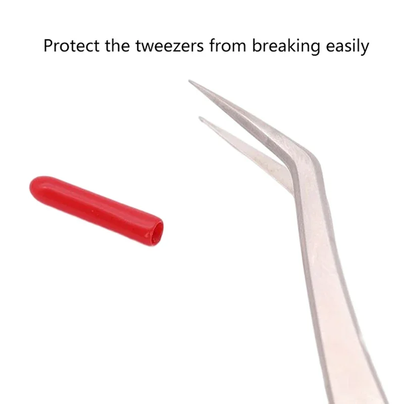 10 قطعة تطعيم الرموش الملقط أغطية مطاطية الملقط نصائح حماية حالة منع الملقط من ضرب جلدة أدوات مساعدة