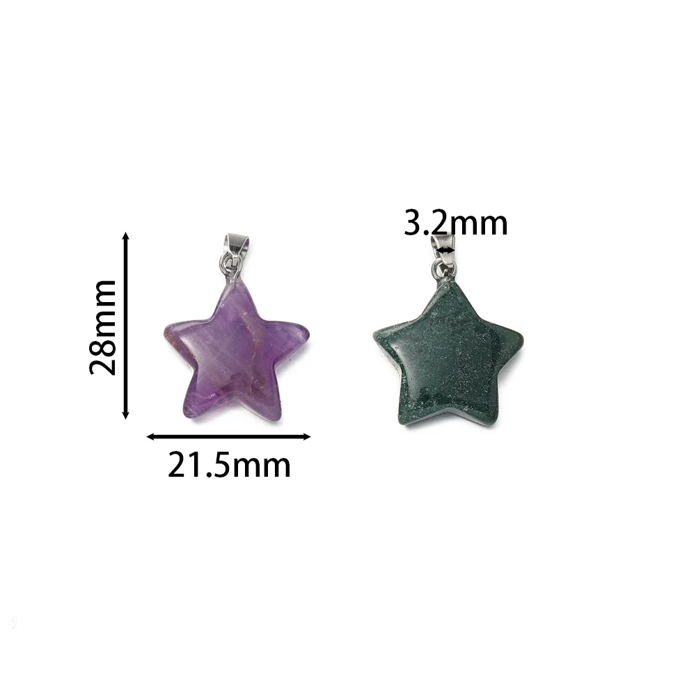 1pc/lot Natural Stone Five-pointed Star Shape Crystal Pendant for Women Jewelry Making Gift Diy Bracelet Necklace Accessories ﻿