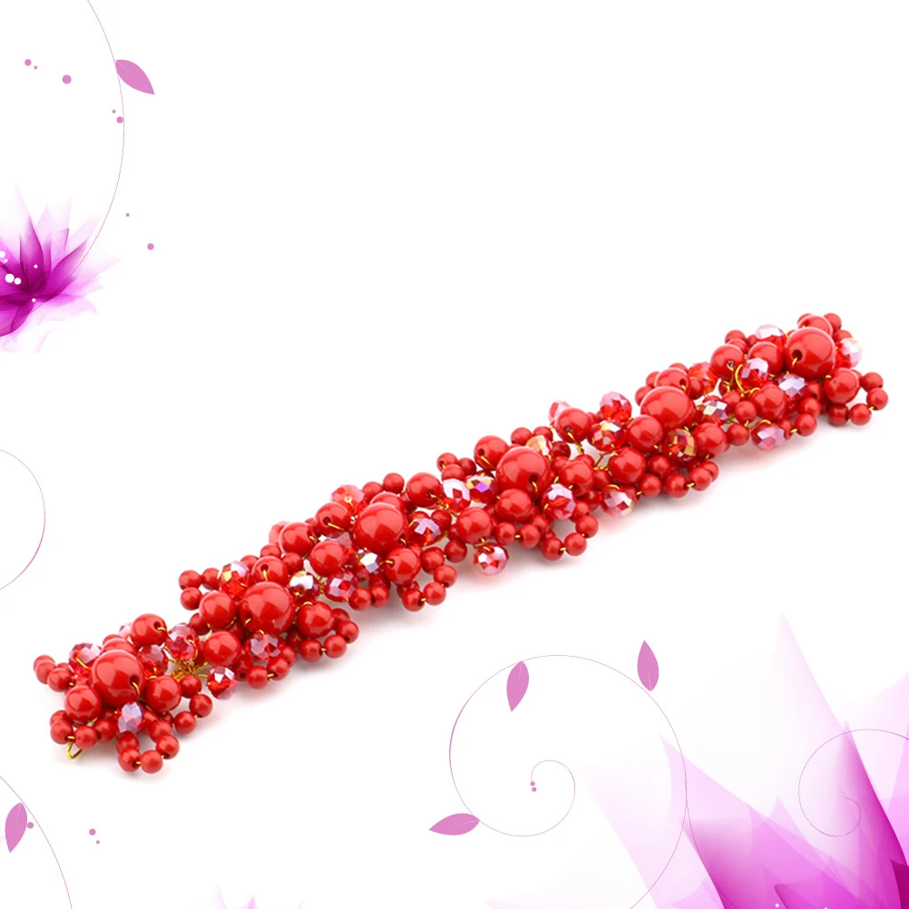 

Red Pearl B for Women Bride Accessories Wedding Bridal Headb Hair B For Women Gift Hair Jewelry