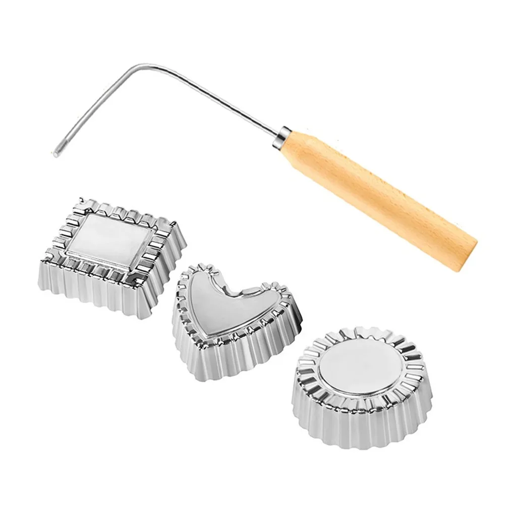 Bunuelos Pastry Set 4pcs Aluminum Material with Ergonomic Handle for Cookie Waffle Cake Chocolate Candy Making