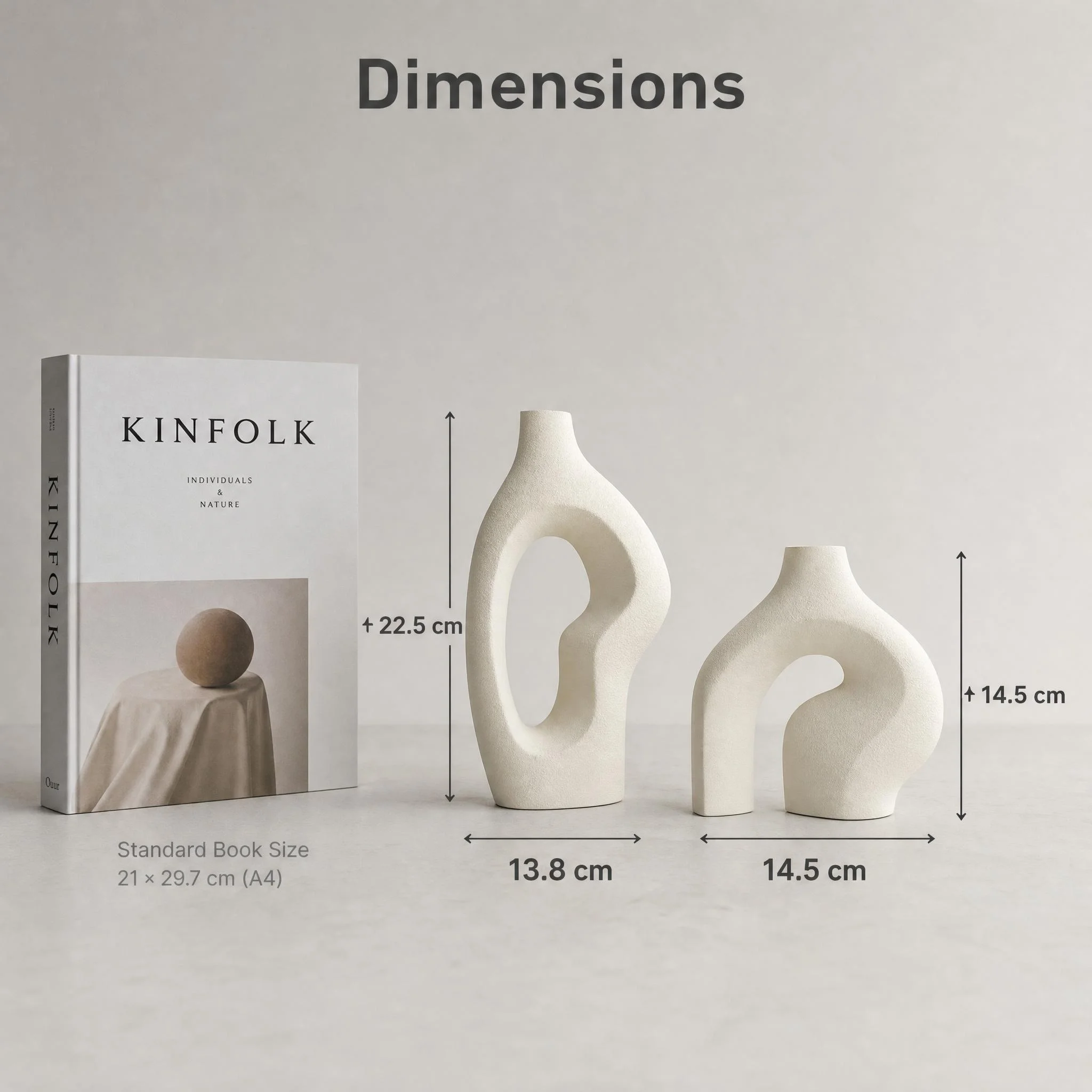 2-Piece 3D Printed Three-Dimensional Textured Matte Pla Plastic Decorative Vase Set, a Modern Minimalist Nordic Vase for Desktop