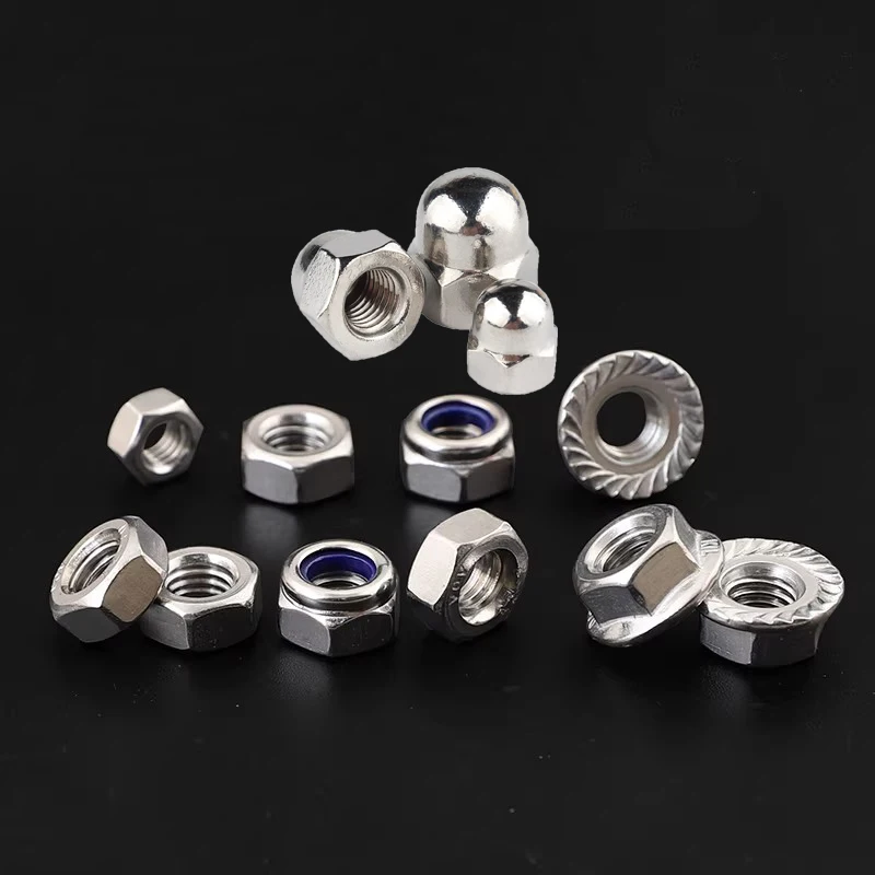 1 Box Metric Nuts Set Kit M2~M16 Stainless Steel Locknut Nylon Insert Hex Nuts Hexagon Flange Nut Acorn/Cap Nuts for Screw Bolt