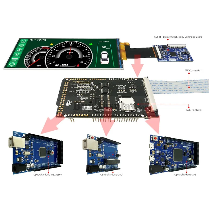 Модуль ЖК-дисплея 6,2 дюйма 360X960 IPS полный угол обзора FPC одна панель высокого качества с платой