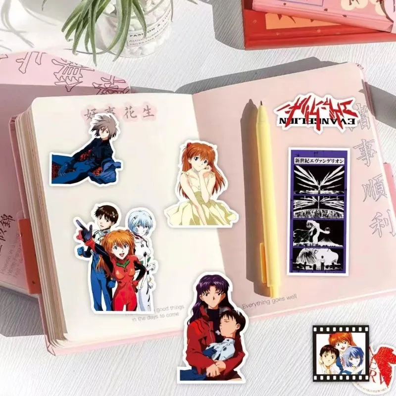 75pcs Evangelion EVA Rei Asuka Stickers Anime Cool Cartoon Decals DIY Water Bottle PVC Waterproof Skateboard Sticker Toys Gift view 4
